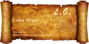 Luka Olga névjegykártya